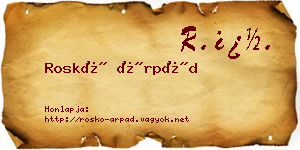 Roskó Árpád névjegykártya